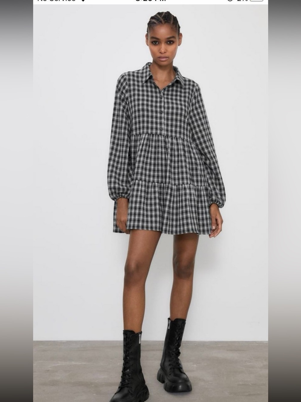Zara plaid printed dress